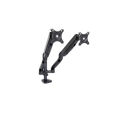 ART L-18GD - Mounting kit - for 2 LCD displays (full-motion adjustable dual arm) - metal - black - screen size: 10"-32" - desk-mountable - 1