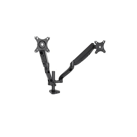ART L-18GD - Mounting kit - for 2 LCD displays (full-motion adjustable dual arm) - metal - black - screen size: 10"-32" - desk-mountable - 3