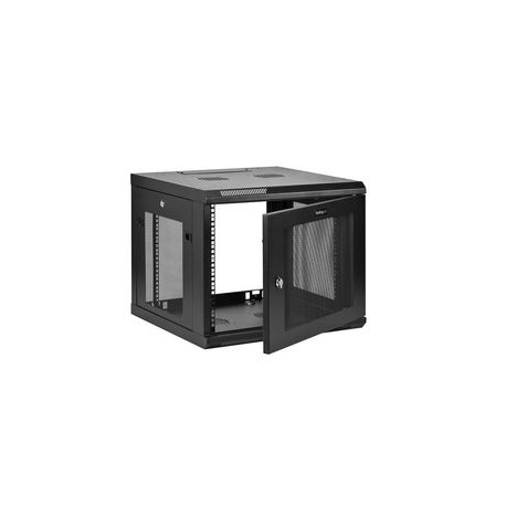 StarTech.com "9U Wall Mount Server Rack Cabinet - 4-Post Adjustable Depth (2"" to 19"") Network Equipment Enclosure with Cable Management (RK920WALM)" - Rack enclosure cabinet - wall mountable - black - 9U - 3