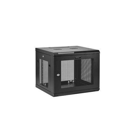 StarTech.com "9U Wall Mount Server Rack Cabinet - 4-Post Adjustable Depth (2"" to 19"") Network Equipment Enclosure with Cable Management (RK920WALM)" - Rack enclosure cabinet - wall mountable - black - 9U - 5
