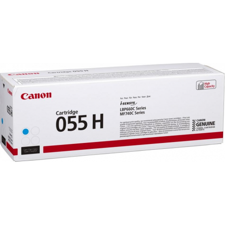 Canon 055 H - High capacity - cyan - original - toner cartridge - for imageCLASS LBP664, MF745; i-SENSYS LBP663, LBP664, MF742, MF744, MF746; Satera LBP662 - 1