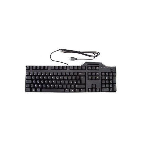 Dell Keyboard US/European (QWERTY) Dell KB-813 Smartcard Reader USB Keyboard Black Kit Dell - 6