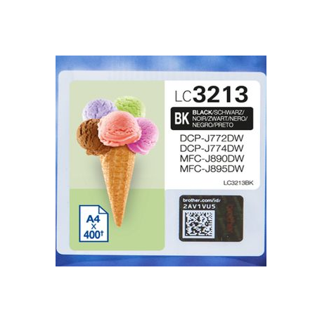 Brother LC3213BK - Black - original - ink cartridge - for Brother DCP-J572, DCP-J772, DCP-J774, MFC-J890, MFC-J895 - 1