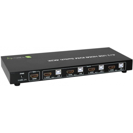 Techly IDATA KVM-HDMI4U - KVM  /  audio  /  USB switch - 4 x KVM  /  audio  /  USB - 1 local user - desktop - 1