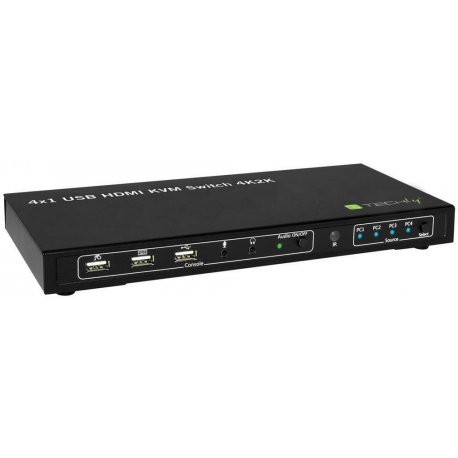 Techly IDATA KVM-HDMI4U - KVM  /  audio  /  USB switch - 4 x KVM  /  audio  /  USB - 1 local user - desktop - 2