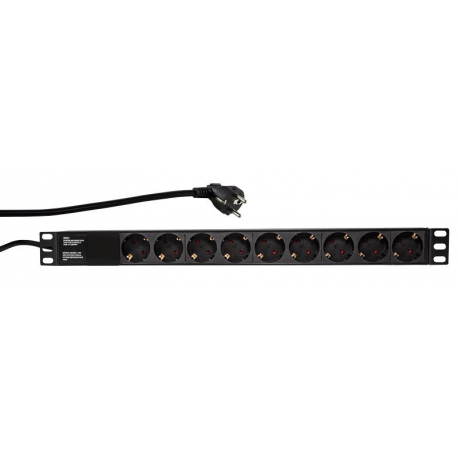 LogiLink - Power distribution unit (rack-mountable) - AC 250 V - input: CEE 7 / 7 - output connectors: 9 (power) - 1U - 19" - black, RAL 9005 - 2