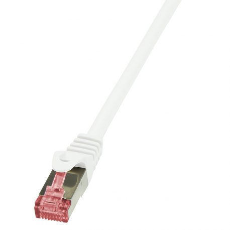 LogiLink PrimeLine - Patch cable - RJ-45 (M) to RJ-45 (M) - 25 cm - SFTP, PiMF - CAT 6 - halogen-free, snagless - white - 2