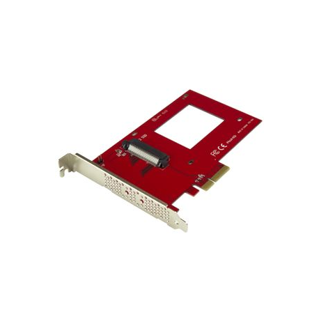 StarTech.com U.2 to PCIe Adapter for 2.5" U.2 NVMe SSD - SFF-8639 - x4 PCI Express 3.0 - Interface adapter - 2.5" - Ultra M.2 Card - PCIe 3.0 x4 - red - for P / N: BNDTB10GI, BNDTB210GSFP, BNDTB310GNDP, BNDTB410GSFP, BNDTB4M2E1, BNDTBUSB3142 - 5