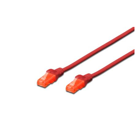 DIGITUS Professional - Patch cable - RJ-45 (M) to RJ-45 (M) - 1 m - UTP - CAT 6e - booted, snagless - red - 1