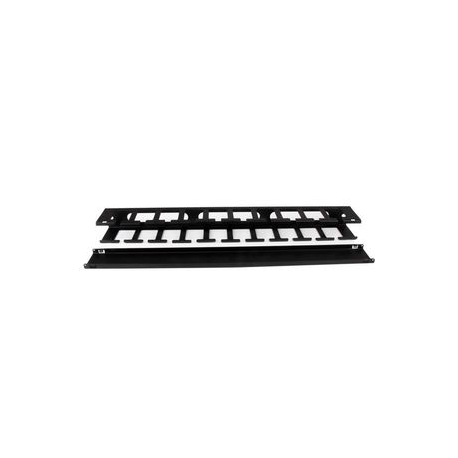 StarTech.com 1U Horizontal Finger Duct Rack Cable Management Panel with Cover - Server Rack Cable Duct - Rack Cable Organizer  /  Manager (CMDUCT1UX) - Rack cable management panel - 1U - 19" - for P / N: RACK-18U-20-WALL-OA, RACK-21U-20-WALL-OA, RACK-24U-20-WALL-OA, RK1836BKF, RK3236BKF - 10
