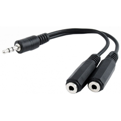 Cablexpert CCA-415-0.1M - Audio splitter - stereo mini jack male to stereo mini jack female - 10 cm - black - 2