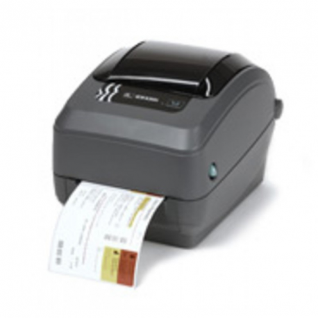 Zebra GX Series GX430t - Label printer - direct thermal  /  thermal transfer - Roll (10.8cm) - 300 dpi - up to 102 mm / sec - USB, LAN, serial - 4