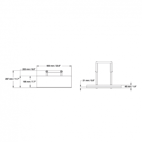 Neomounts by Newstar PLASMA-M2KEYB - Mounting component (shelf) - for notebook - black - for NewStar Motorized, PLASMA-M2500, PLASMA-W2500 - 3