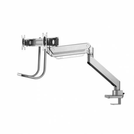 Neomounts by Newstar Select NM-D775DX - Mounting kit - for 2 LCD displays (full-motion) - silver - screen size: 10"-32" - clamp mountable, grommet, desk-mountable - 7