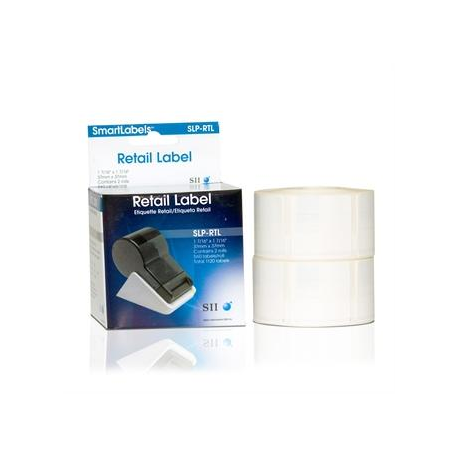 Seiko Instruments SLP-RTL - Self-adhesive - perforated - white - 37 x 37 mm 1120 label(s) (2 roll(s) x 560) labels - for Smart Label Printer 440, 440 Office Administration Pack, 450, 620, 650, 650SE - 2