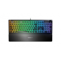 SteelSeries Apex 3 - Keyboard - with media wheel - backlit - USB - Nordic - key switch: Whisper Quiet Gaming Switch