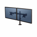 Fellowes Reflex Dual Monitor Arm - Mounting kit for 2 monitors (adjustable arm) - metal - black, RAL 9017 - screen size: up to 27" - desk-mountable