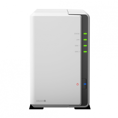 Synology Disk Station DS220j - NAS server - 2 bays - SATA 6Gb/s - RAID 0, 1, JBOD - RAM 512 MB - Gigabit Ethernet - iSCSI - 12