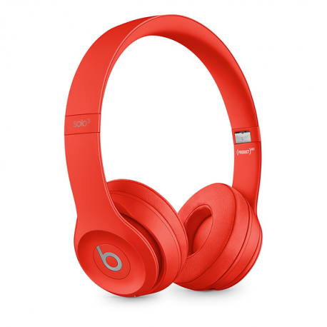 Beats Solo3 (PRODUCT)RED - Headphones with mic - on-ear - Bluetooth - wireless - 3.5 mm jack - noise isolating - citrus red - for iPad / iPhone / iPod / TV / Watch - 3