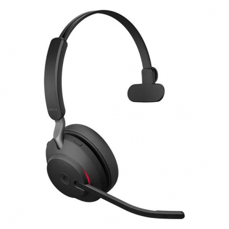Jabra Evolve2 65 MS Mono - Headset - on-ear - convertible - Bluetooth - wireless - USB-C - noise isolating - black - Certified for Microsoft Teams - 0