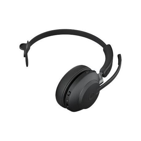 Jabra Evolve2 65 MS Mono - Headset - on-ear - convertible - Bluetooth - wireless - USB-A - noise isolating - black - with charging stand - Certified for Microsoft Teams - 4