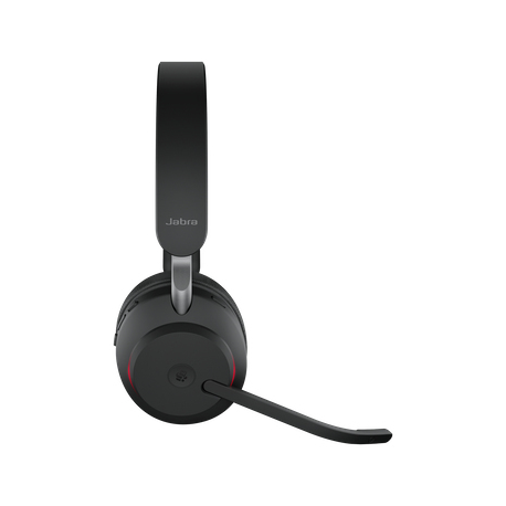 Jabra Evolve2 65 MS Stereo - Headset - on-ear - Bluetooth - wireless - USB-C - noise isolating - black - with charging stand - Certified for Microsoft Teams - 8
