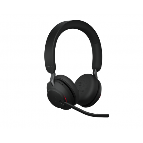 Jabra Evolve2 65 MS Stereo - Headset - on-ear - Bluetooth - wireless - USB-C - noise isolating - black - with charging stand - Certified for Microsoft Teams - 13