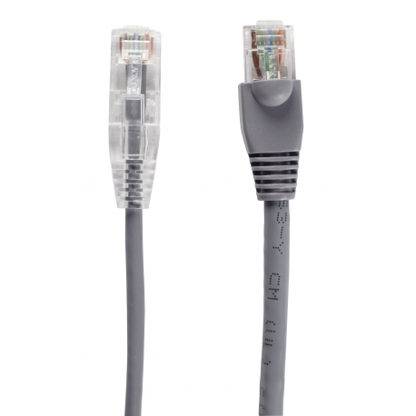 Black Box Slim-Net - Patch cable - RJ-45 (M) to RJ-45 (M) - 61 cm - UTP - CAT 6 - booted, molded, stranded - grey - 2