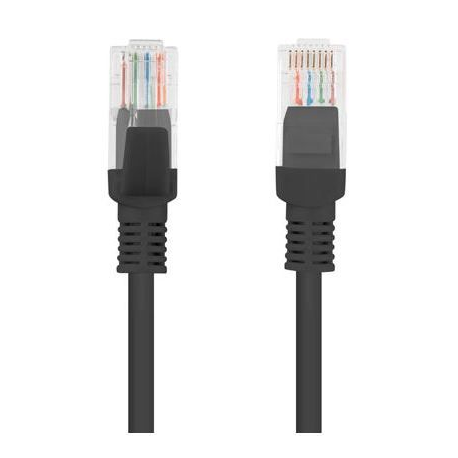 Lanberg - Patch cable - RJ-45 (M) to RJ-45 (M) - 50 cm - UTP - CAT 5e - molded, snagless, stranded - black, RAL 9004 - 0