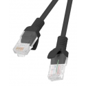 Lanberg - Patch cable - RJ-45 (M) to RJ-45 (M) - 1 m - UTP - CAT 5e - black, RAL 9004