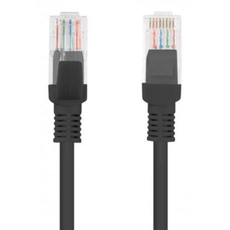 Lanberg - Patch cable - RJ-45 (M) to RJ-45 (M) - 1 m - UTP - CAT 5e - black, RAL 9004 - 1