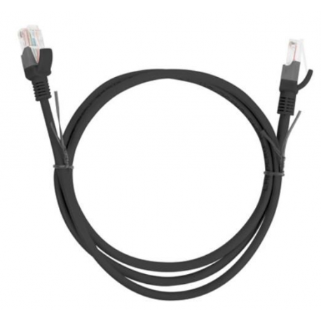 Lanberg - Patch cable - RJ-45 (M) to RJ-45 (M) - 1 m - UTP - CAT 5e - black, RAL 9004 - 3