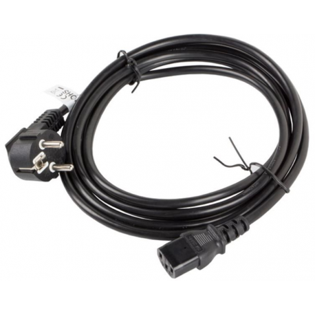 Lanberg - Power cable - CEE 7 / 7 (M) angled to IEC 60320 C13 - 10 A - 3 m - black - 2