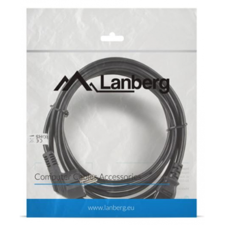 Lanberg - Power cable - CEE 7 / 7 (M) angled to IEC 60320 C13 - 10 A - 3 m - black - 3