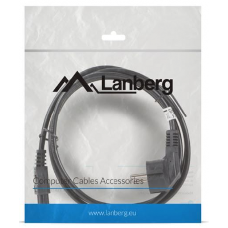 Lanberg - Power cable - CEE 7 / 7 (M) angled to IEC 60320 C5 - 1.8 m - black - 3