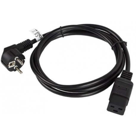 Lanberg - Power cable - CEE 7 / 7 (M) angled to IEC 60320 C19 - 16 A - 1.8 m - black - 0