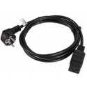 Lanberg - Power cable - CEE 7 / 7 (M) angled to IEC 60320 C19 - 16 A - 1.8 m - black