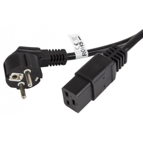 Lanberg - Power cable - CEE 7 / 7 (M) angled to IEC 60320 C19 - 16 A - 1.8 m - black - 2