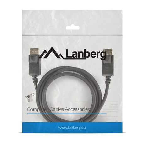 Lanberg - DisplayPort cable - DisplayPort (M) to DisplayPort (M) - DisplayPort 1.2 - 300 V - 1.8 m - 4K support - black - 4