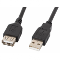 Lanberg - USB extension cable - USB (M) to USB (F) - USB 2.0 - 5 m - black