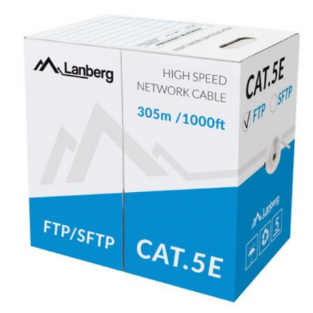 Lanberg - Bulk cable - 305 m - UTP - CAT 5e - stranded - grey, RAL 7035 - 0