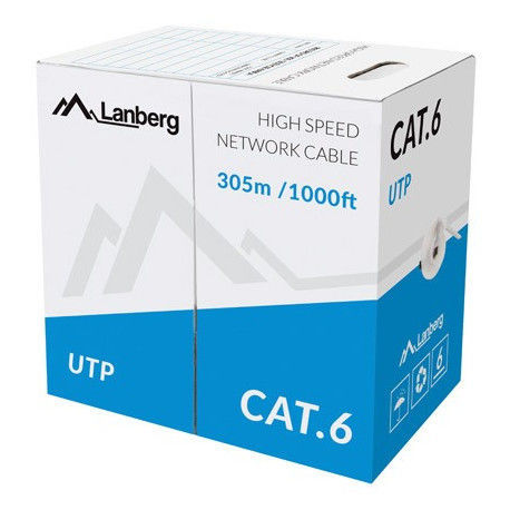 Lanberg - Bulk cable - 305 m - UTP - CAT 6 - solid - pantone cool grey 5C - 1