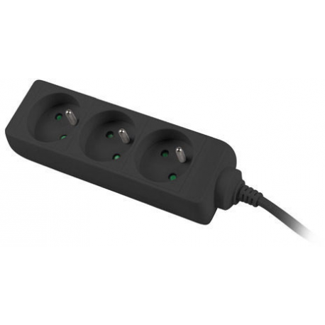 Lanberg - Power strip - input: CEE 7 / 7 - output connectors: 3 (CEE 7 / 5) - 1.5 m - black - 0