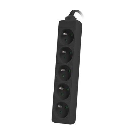 Lanberg - Power strip - 2500 Watt - input: CEE 7 / 7 - output connectors: 5 (CEE 7 / 5) - 1.5 m - black - 2