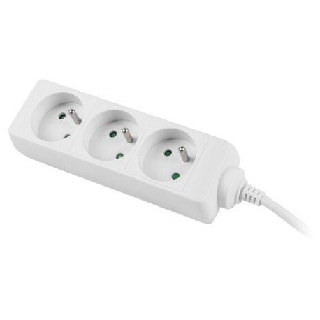 Lanberg PS0-03E-0300-W - Power strip - 2500 Watt - input: CEE 7 / 7 - output connectors: 3 (3 x CEE 7 / 5) - 3 m cord - white - 0