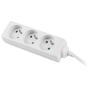 Lanberg PS0-03E-0300-W - Power strip - 2500 Watt - input: CEE 7 / 7 - output connectors: 3 (3 x CEE 7 / 5) - 3 m cord - white