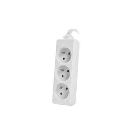 Lanberg PS0-03E-0300-W - Power strip - 2500 Watt - input: CEE 7 / 7 - output connectors: 3 (3 x CEE 7 / 5) - 3 m cord - white - 1