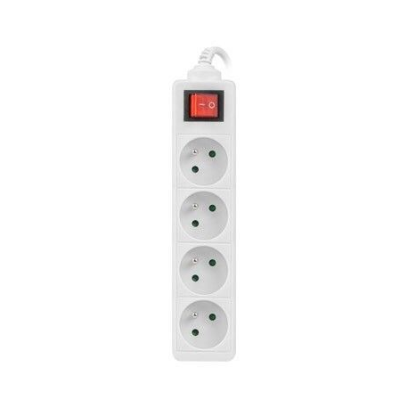 Lanberg - Power strip - 2500 Watt - input: CEE 7 / 7 - output connectors: 4 (CEE 7 / 5) - 1.5 m - white - 2