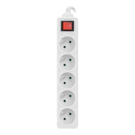 Lanberg - Power strip - input: CEE 7 / 7 - output connectors: 5 (CEE 7 / 5) - 1.5 m - white - 3