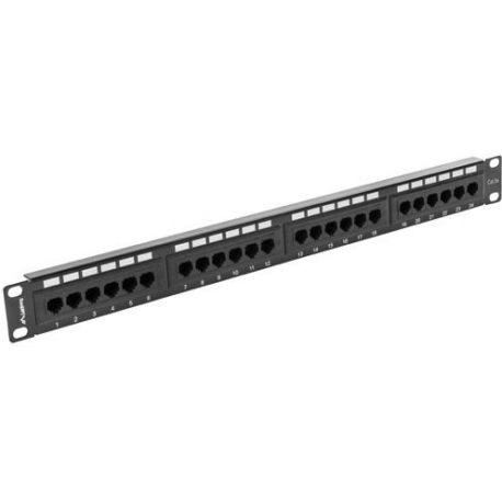 Lanberg PPU5-1024-B - Patch panel - RJ-45 X 24 - black, RAL 9004 - 1U - 19" - 1
